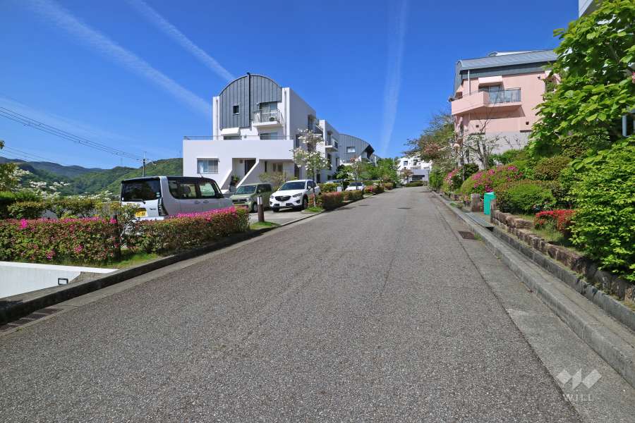 敷地南側の前面道路（西側から）