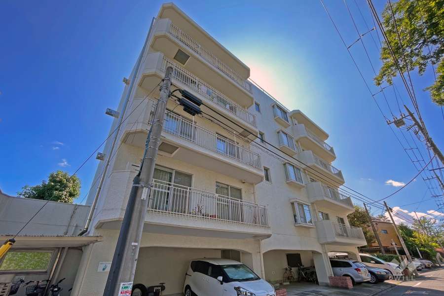 等々力渓谷スカイマンションの外観（北西側から）