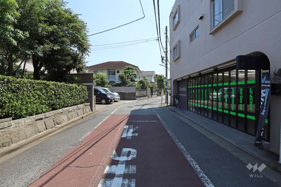 敷地の東側前面道路（北側から）