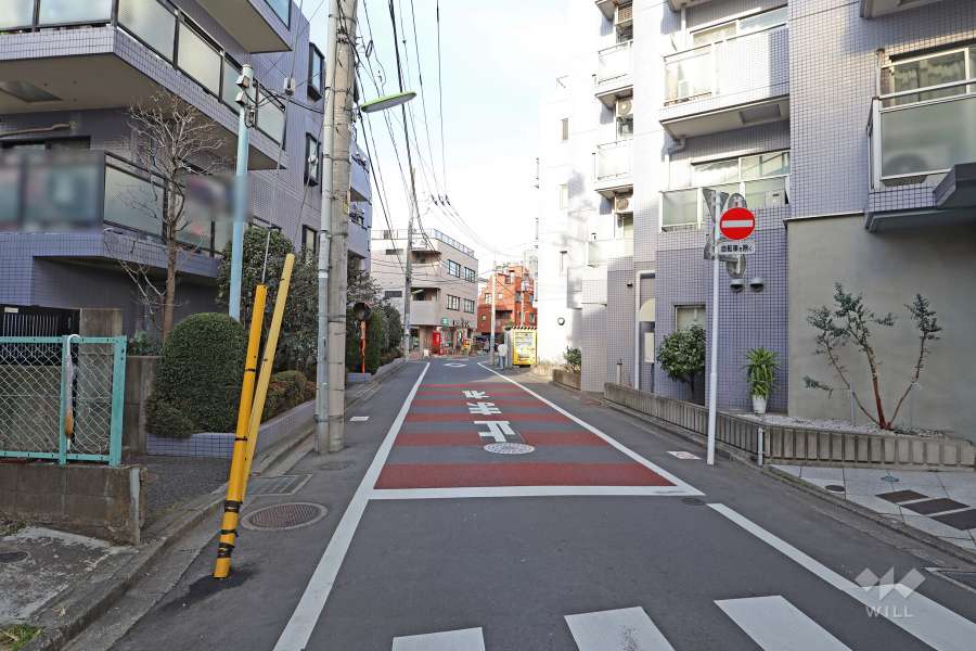 敷地東側の前面道路（南側から）　