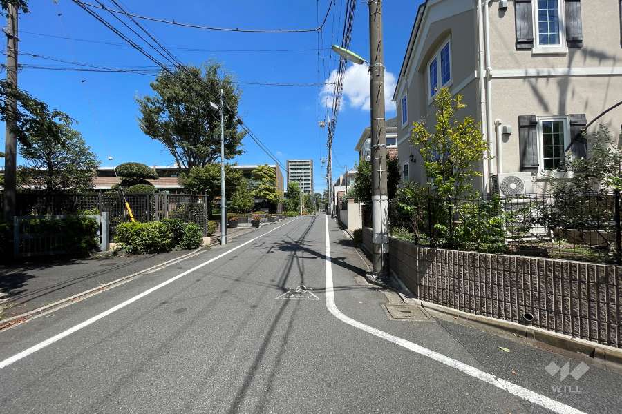 敷地北東側の前面道路（南東側から）