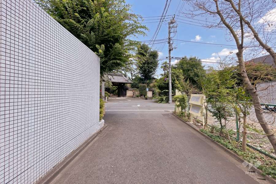 敷地北側の前面道路（南側から）