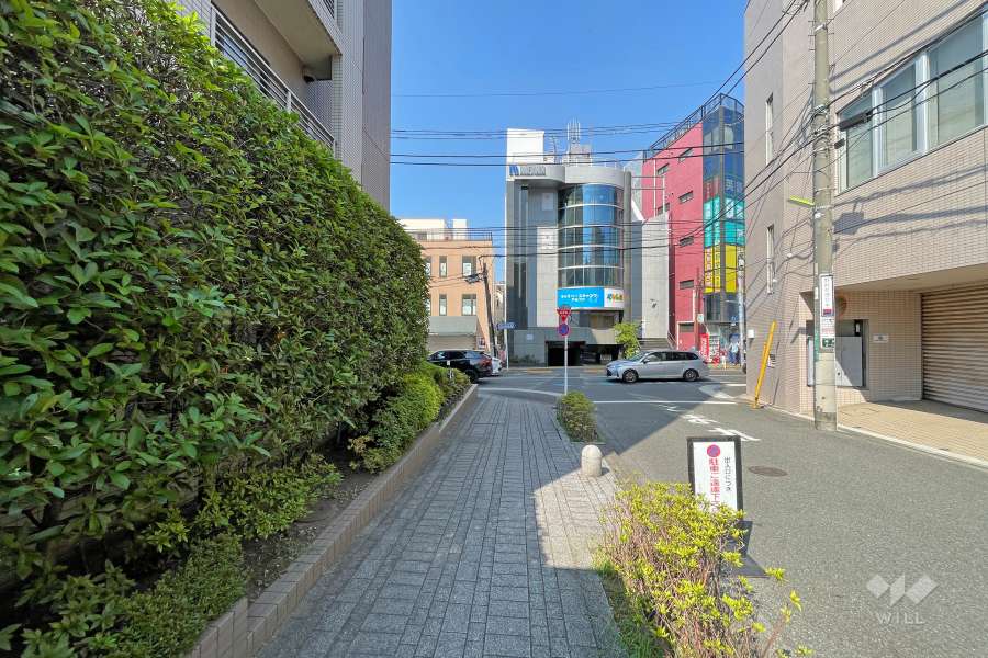 敷地北側の前面道路（東側から）