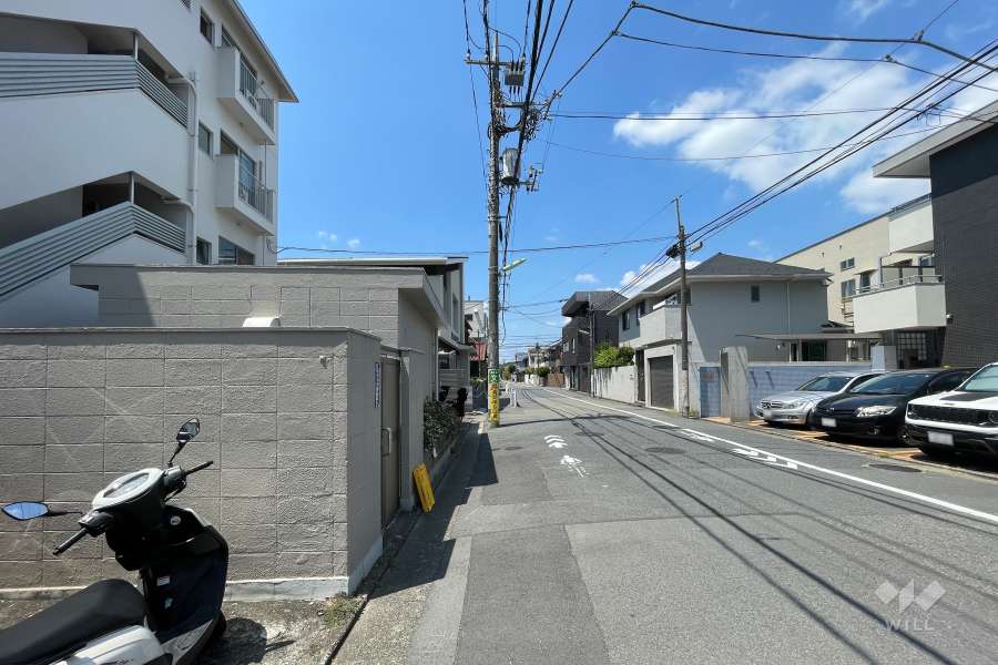 敷地の北側前面道路（東側から）