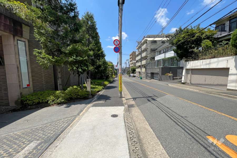 敷地北側の前面道路（東側から）