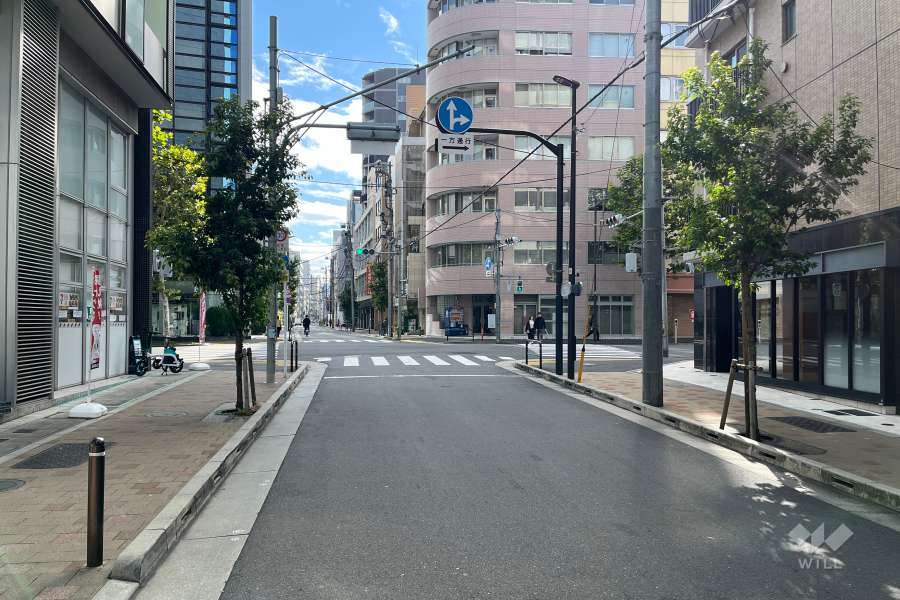 敷地の東側前面道路（北側から）