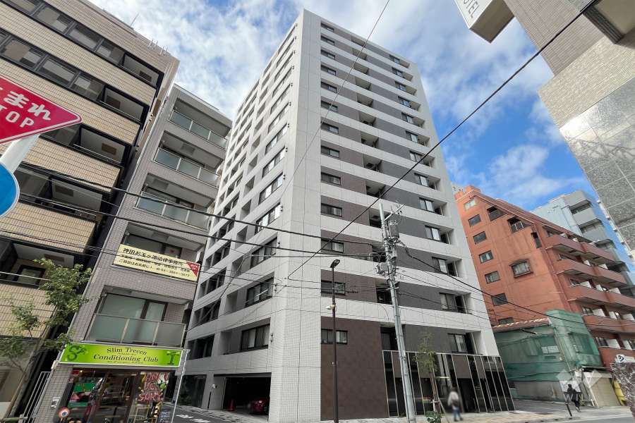 リビオレゾン千代田岩本町ルジェンテの外観（南東側から）