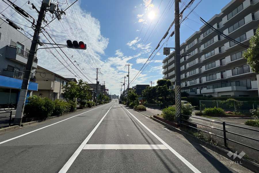 敷地南側の前面道路（東側から）