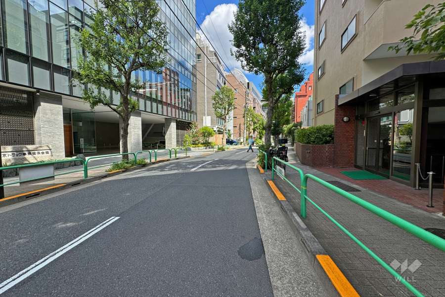 敷地北側の前面道路（西側から）