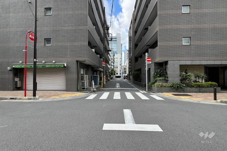 敷地北側の前面道路