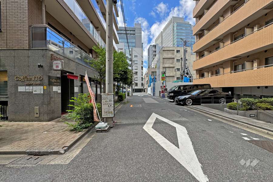敷地の北側前面道路（東側から）