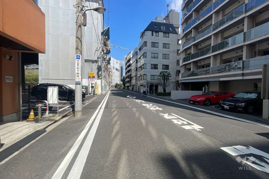 敷地の西側前面道路（南側から）