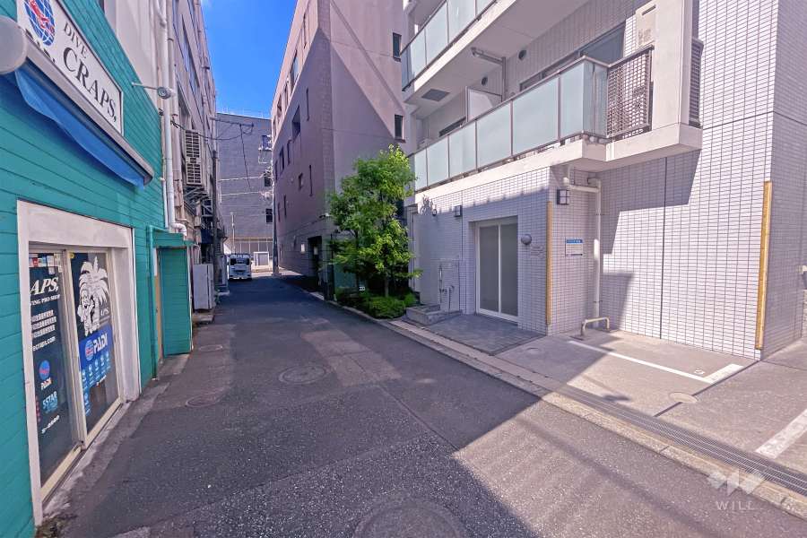 敷地南側の前面道路（東側から）