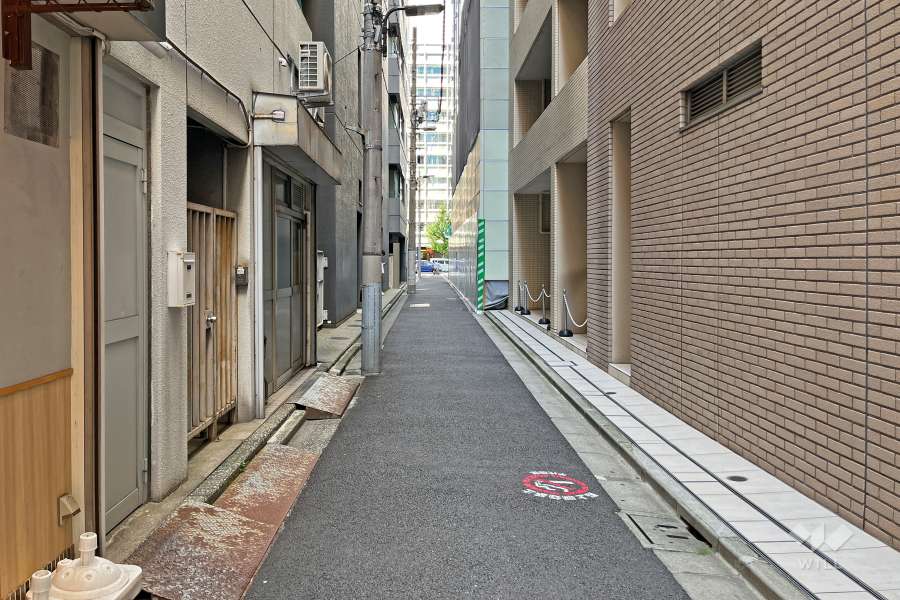 敷地の西側前面道路（南側から）