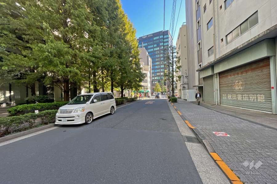 敷地西側の前面道路（北側から）