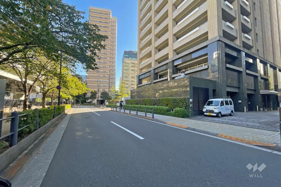 敷地東側の前面道路（北側から）