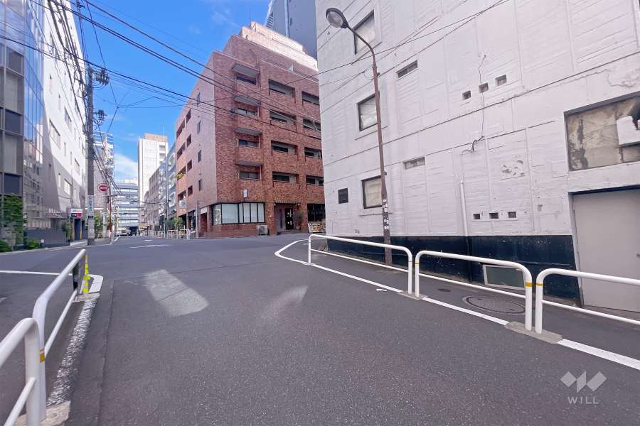 敷地西側の前面道路（南側から）