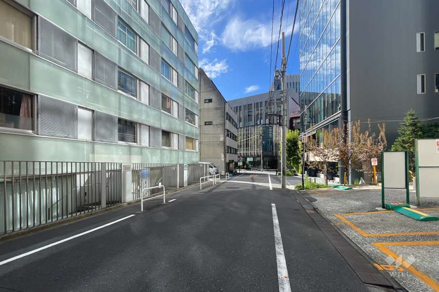 敷地西側の前面道路