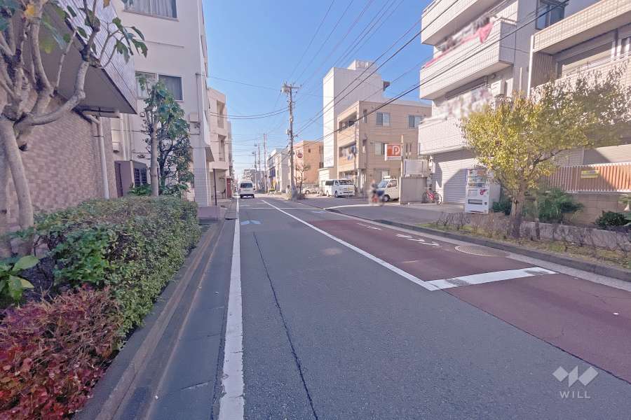 敷地北側の前面道路（東側から）