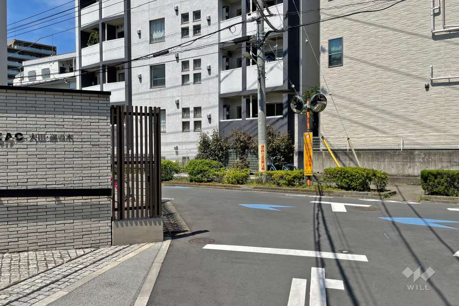 敷地東側の前面道路（南側から）