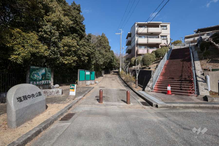 敷地西側の前面道路