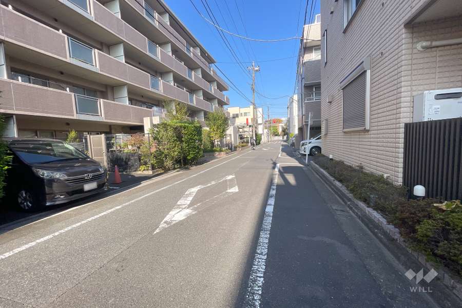 敷地東側の前面道路（南側から）