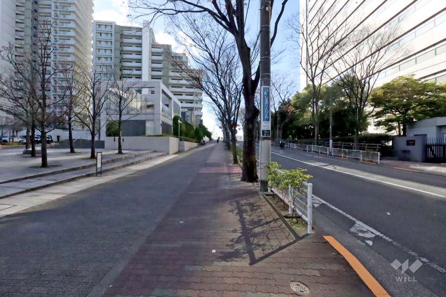 敷地北西側の前面道路