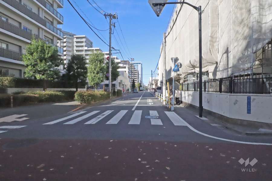 敷地北東側前面道路(南東側から)