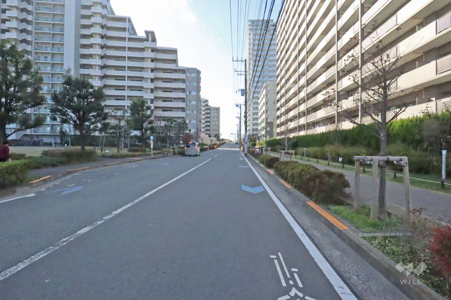 敷地北西側の道路(北東側から)