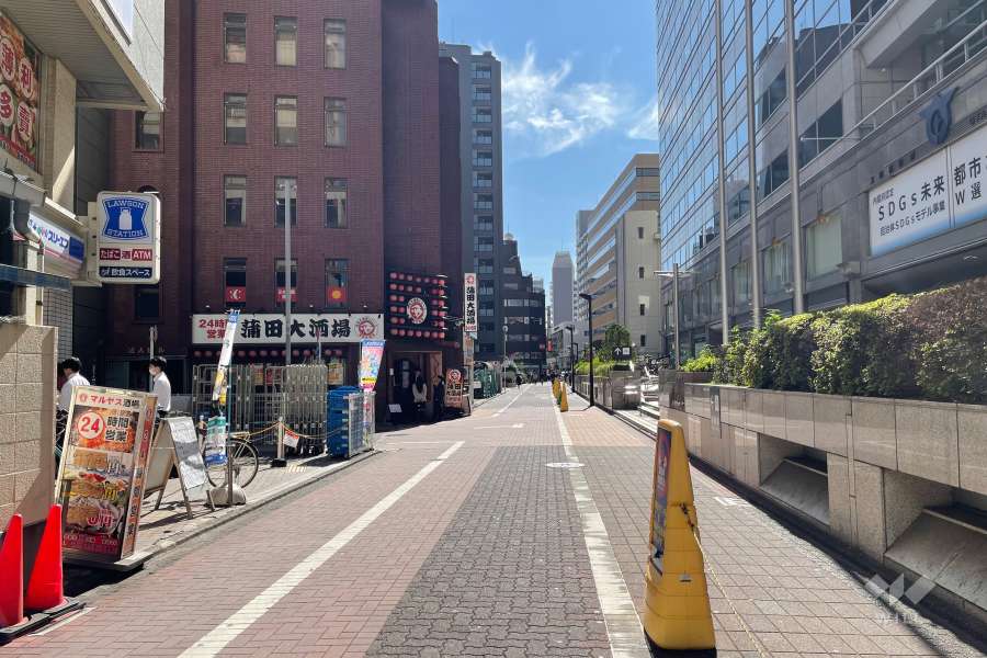 敷地の西側前面道路（北側から）