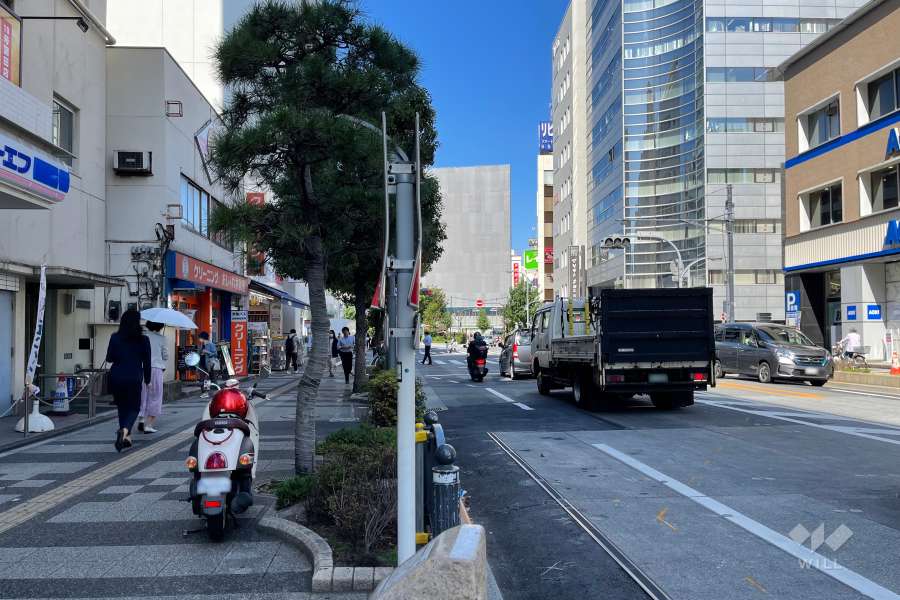 敷地の東側前面道路（南側から）