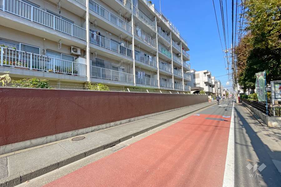 敷地東側の前面道路（南側から）