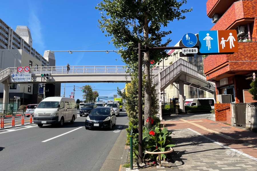 敷地の南側前面道路（東側から）