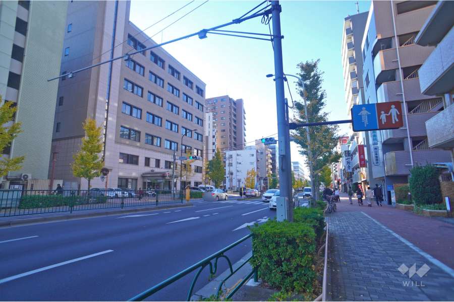 敷地南側の前面道路（東側から）