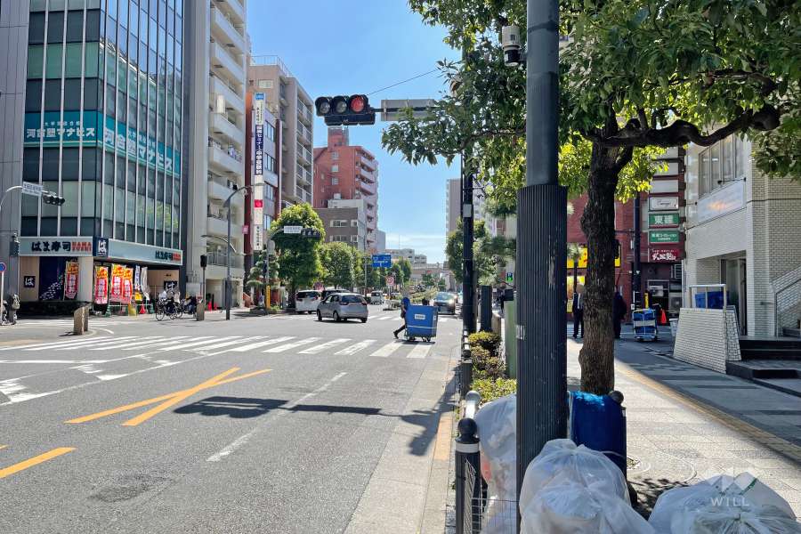 敷地東側の前面道路（北側から）