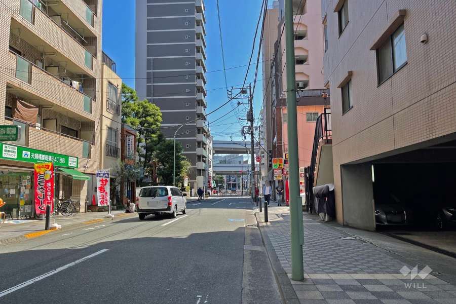 敷地北東側の前面道路（北西側から）