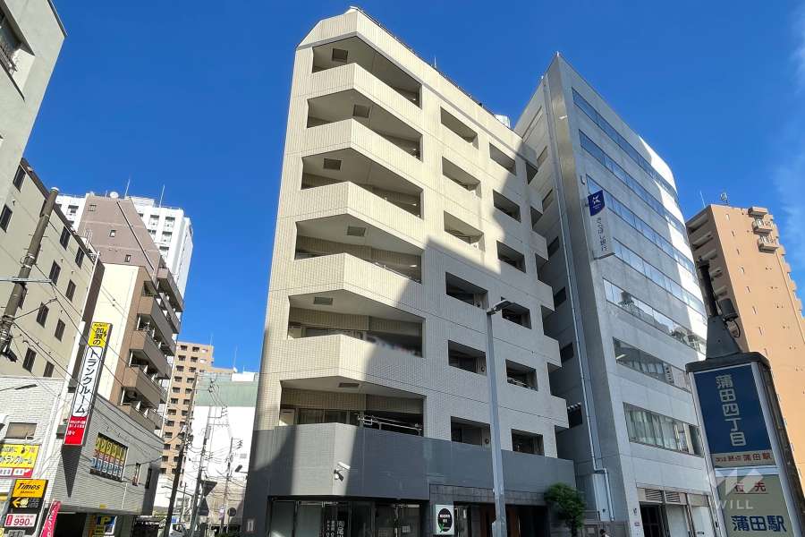 プリムローズ蒲田センタープレイスの外観（南西側から）　