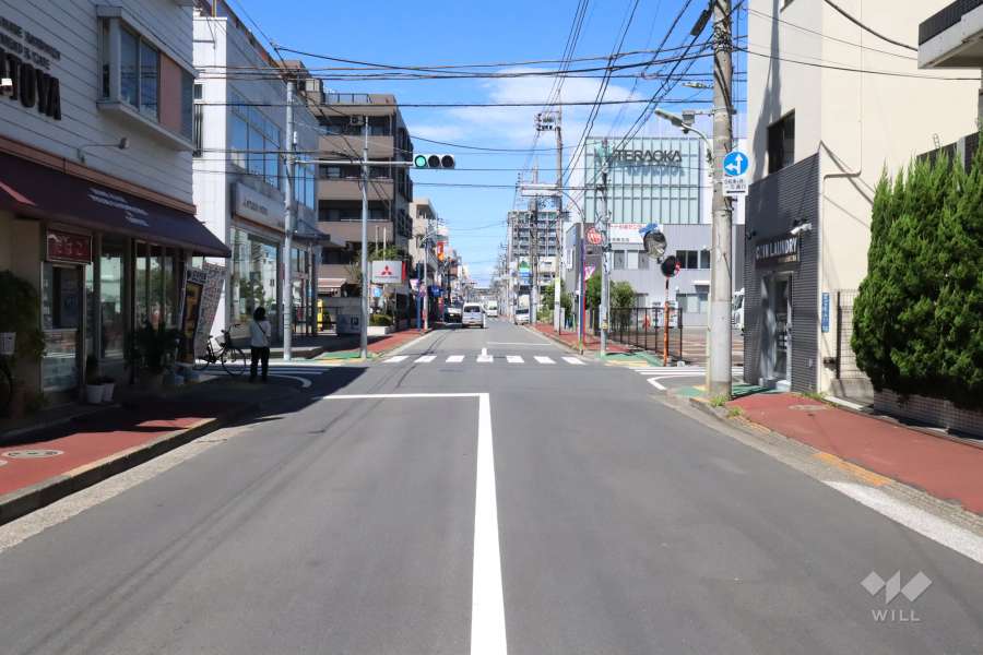 敷地西側前面道路(南側から)