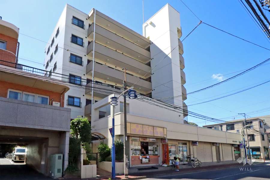 東急ドエルアルス久が原Ａ棟の外観（南東側から）