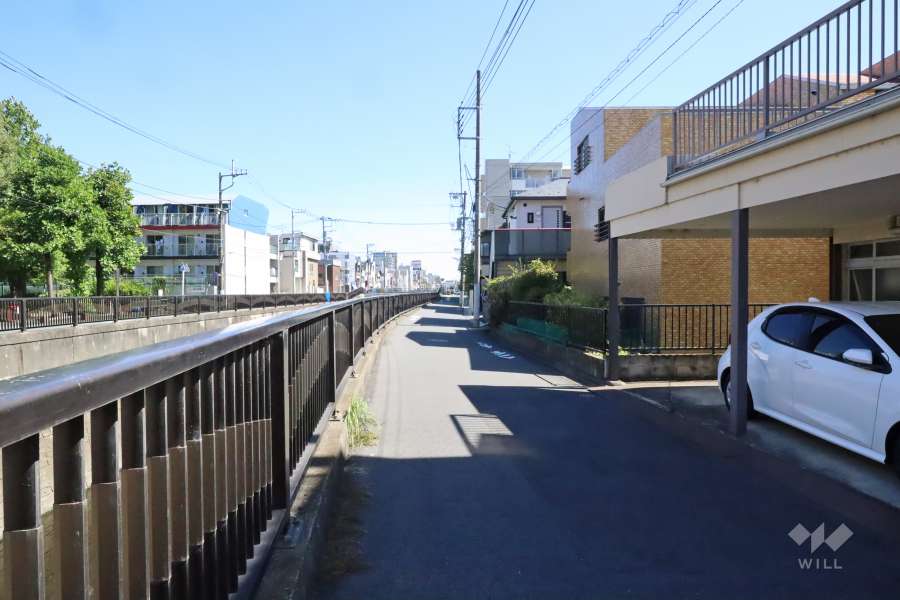 敷地東側の前面道路(北側から)