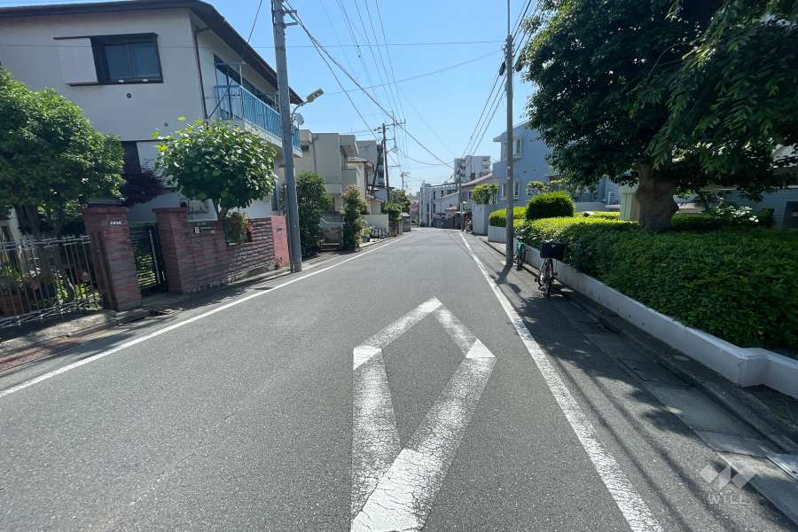 敷地北側の前面道路（西側から）