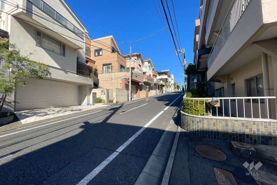 敷地西側の前面道路（南側から）
