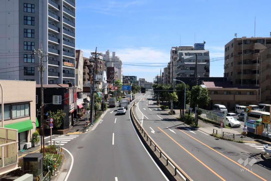 敷地西側の前面道路