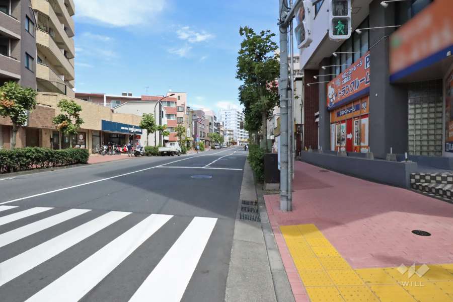 敷地北側の前面道路（西側から）