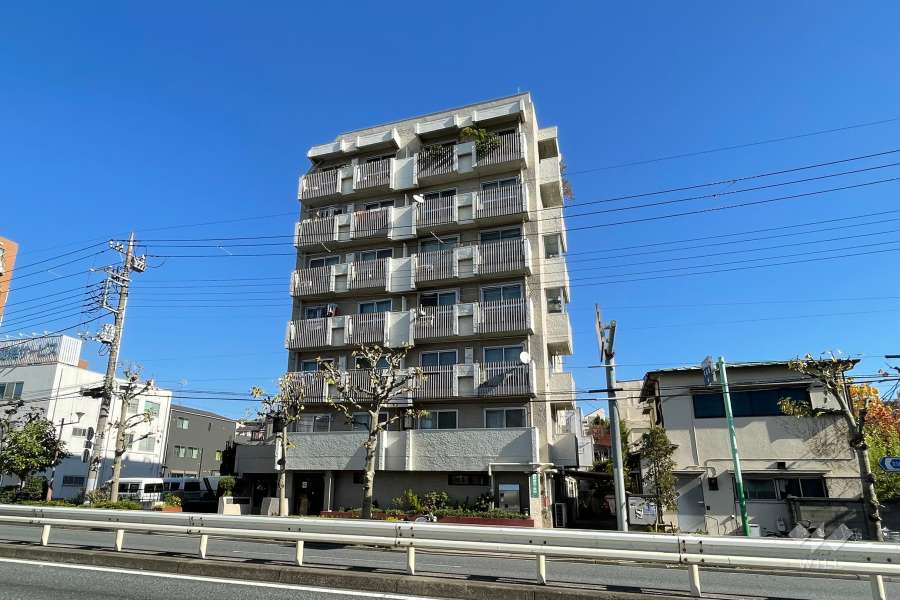 オアシスマンションプレジデント山王の外観（南西側から）