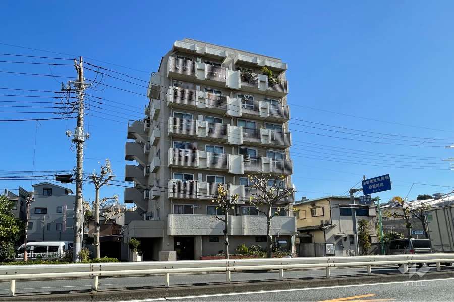 オアシスマンションプレジデント山王の外観（北西側から）