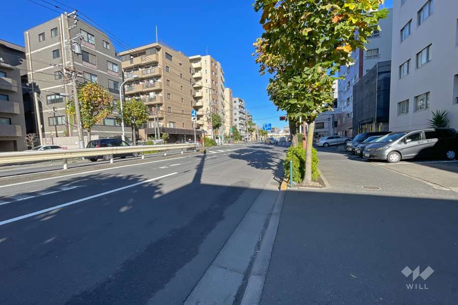 敷地西側の前面道路（南側から）