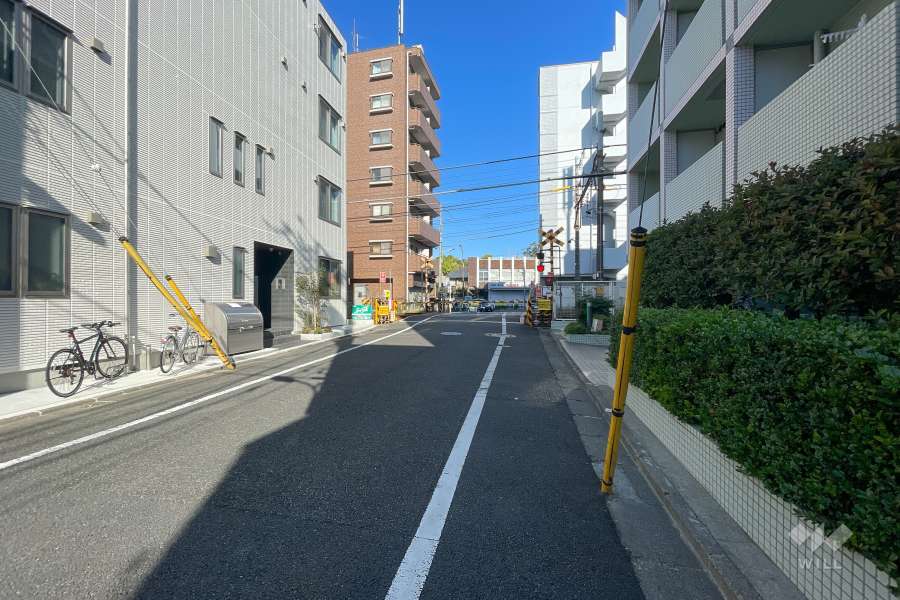 敷地西側の前面道路