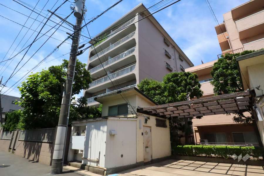 ハイツ上池台の外観(南側から)　　