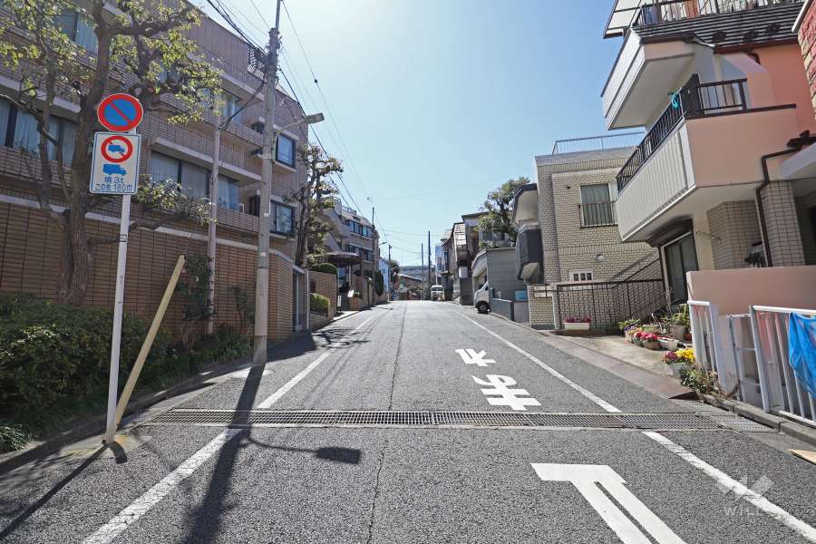 敷地北西東側前面道路（北東側から）